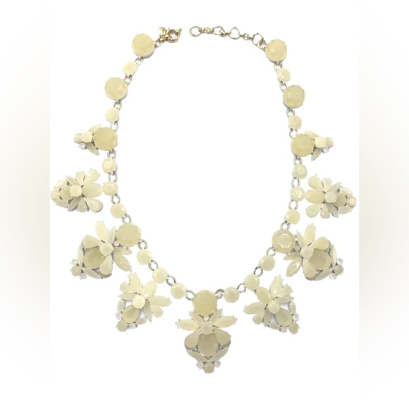 J. CREW Misty Faux Stone Statement Bib Gold Tone Necklace 20" - Picture 1 of 13